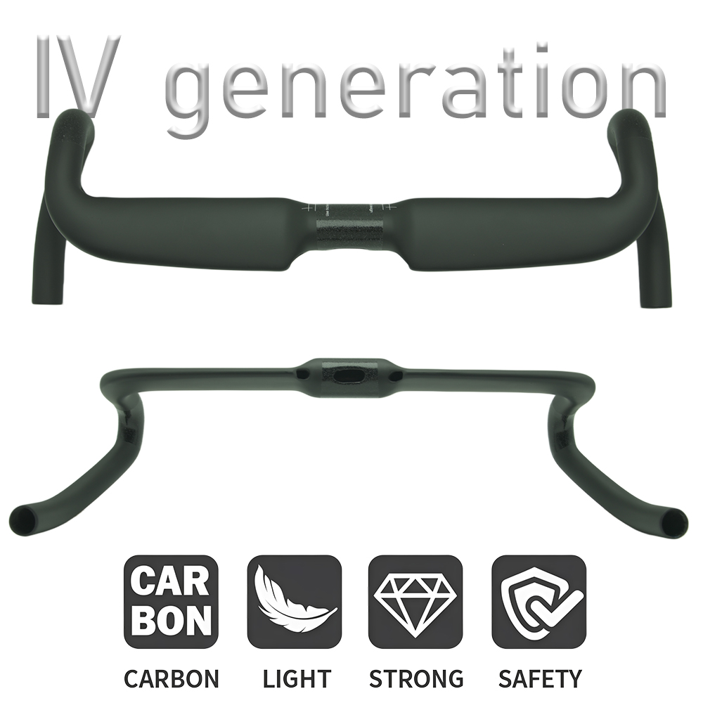 Cycling Gear Gravel - T1000CarbonFiber Racing Bike Handlebars31.8 Outward Angle