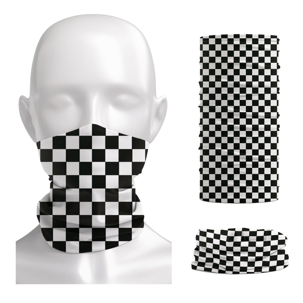 Cycling Gear - Checkered Ska Printed Headband Neck Warmer