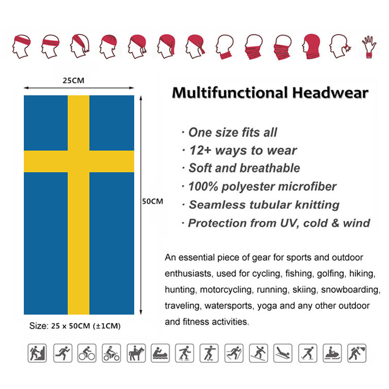 Sweden Flag Printed Bandana He - Cycling Gear recension och pris