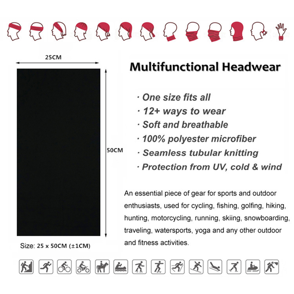 Seamless Solid Color Bandanas  - Cycling Gear recension och pris